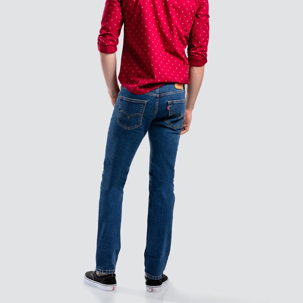 Back view of Levi's 511 Men's Slim Fit Stretch Jeans in Dark Stonewash