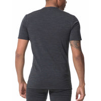 Back view of Icebreaker Mens Anatomica Short Sleeve Crew in Jet Heather