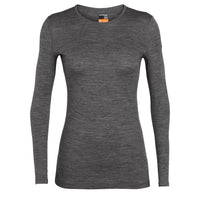 Icebreaker Women's 200 Oasis Long Sleeve Crewe Top in Gritstone Heather Grey