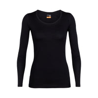 Icebreaker Women's 200 Oasis Long Sleeve Scoop Neck in Black