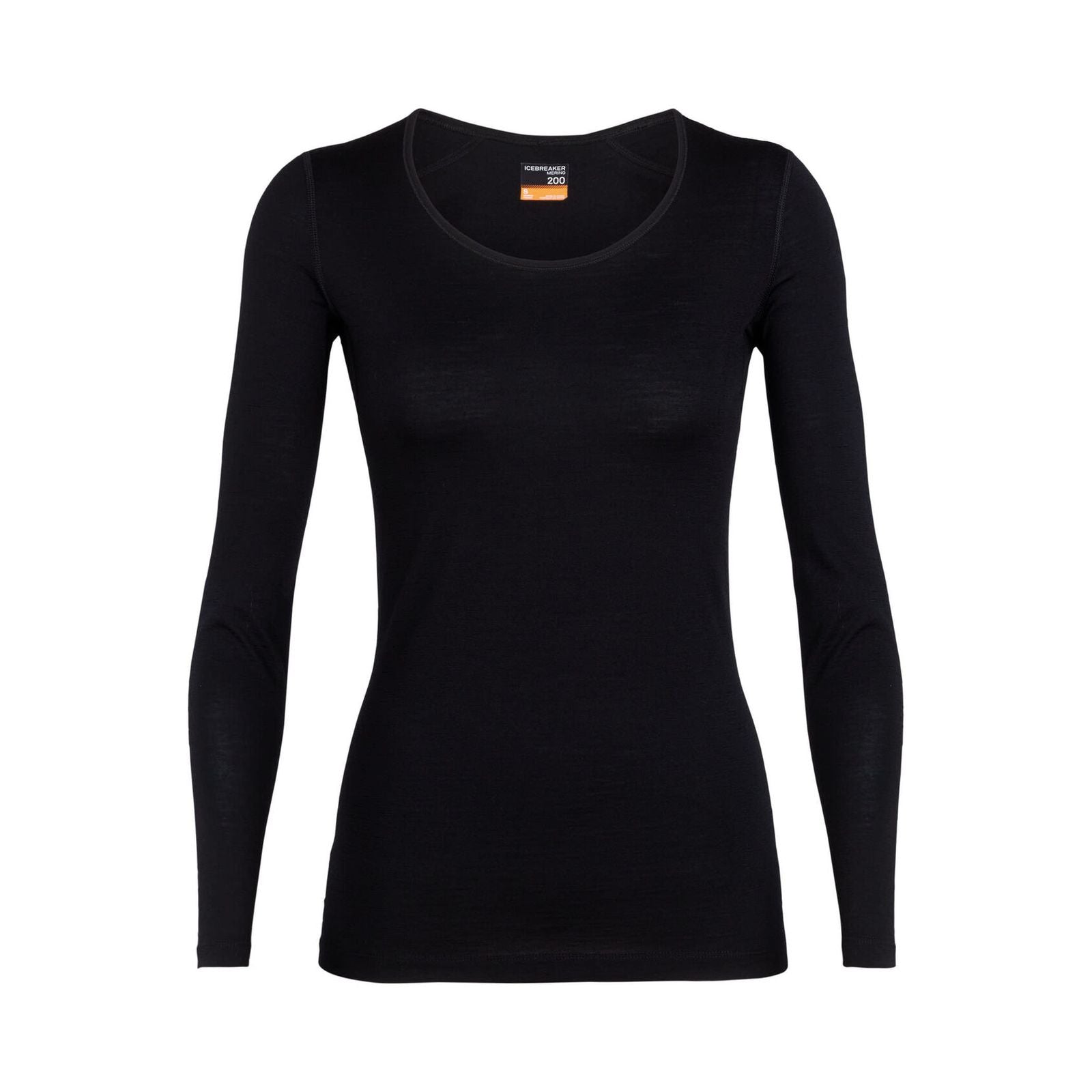 Icebreaker Women's 200 Oasis Long Sleeve Scoop Neck in Black