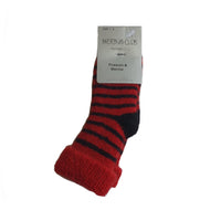 Duthie And Bull Baby Possum Stripe Socks in Berry