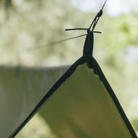 Alton Goods Ultralight 3x3m Tarp close up of guylines