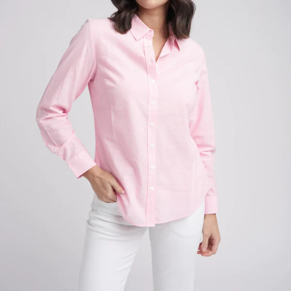 Front of Goondiwindi Womens Classic Shirt in Pale Pink