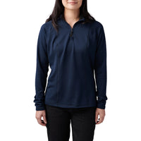 Front view of 5.11 Women's Stratos 1/4 Zip in Peacoat