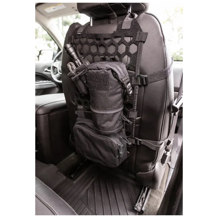 5.11 Vehicle Ready Hexgrid Seat Organiser attached to back of seat