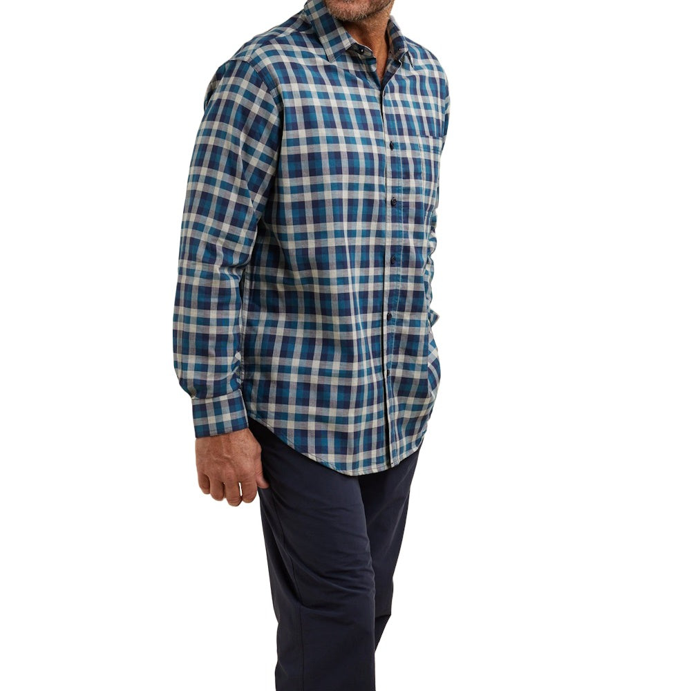 Front of Breakaway Mens Kendrow Oxford Shirt in Teal