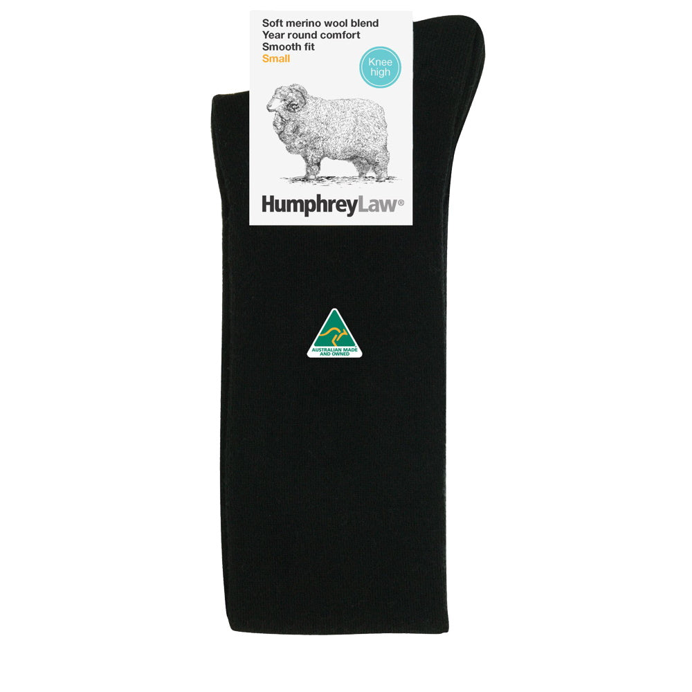 Humphrey Law Ladies Half Hose Wool Socks in Black