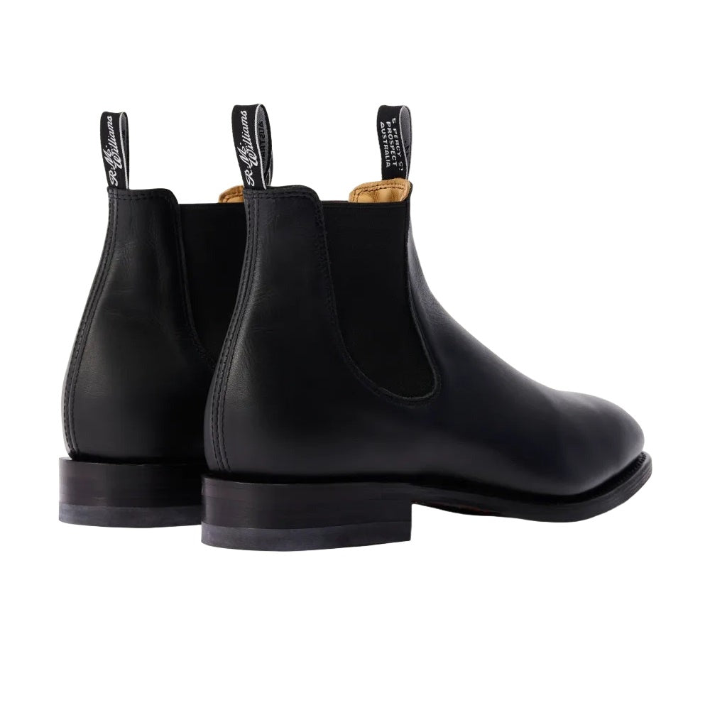 Back angle view of Black R.M.Williams Dynamic Flex Craftsman Boots