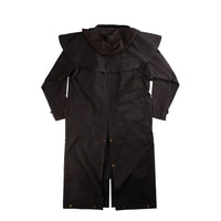 Back of Burke and Wills Balranald Long Oilskin Coat