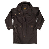 Front of Burke and Wills Balranald Short Oilskin Coat
