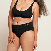Front of Boody Midi Brief in Black