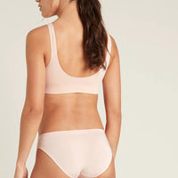 Back of Boody Padded Shaper Crop Bra in nude