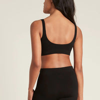 Back of Boody Padded Shaper Crop Bra in Black