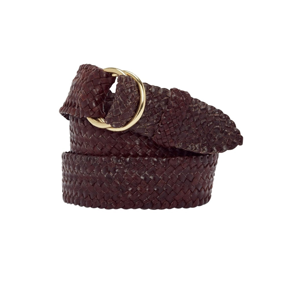 R.M.Williams 1.25 Inch Kangaroo Plaited Belt in Brown