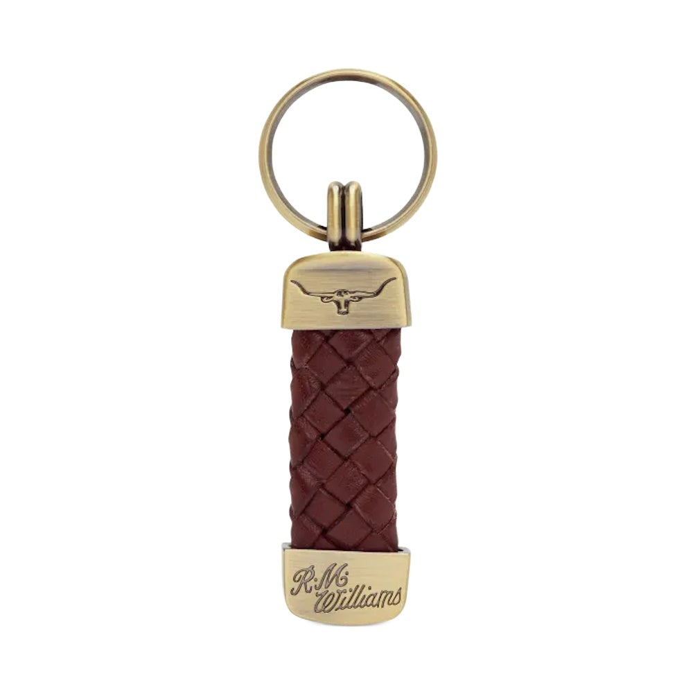 Brass R.M.Williams Plaited Key Ring