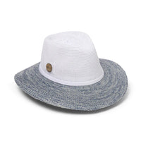 Evoke Ladies Aston Fedora in White/Light Blue
