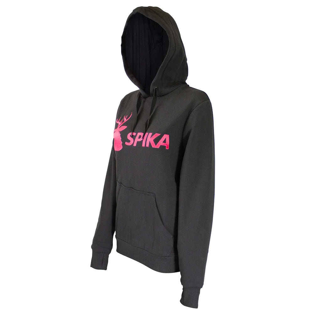 Side of Spika Womens GO Classic Hoodie in Black/Pink