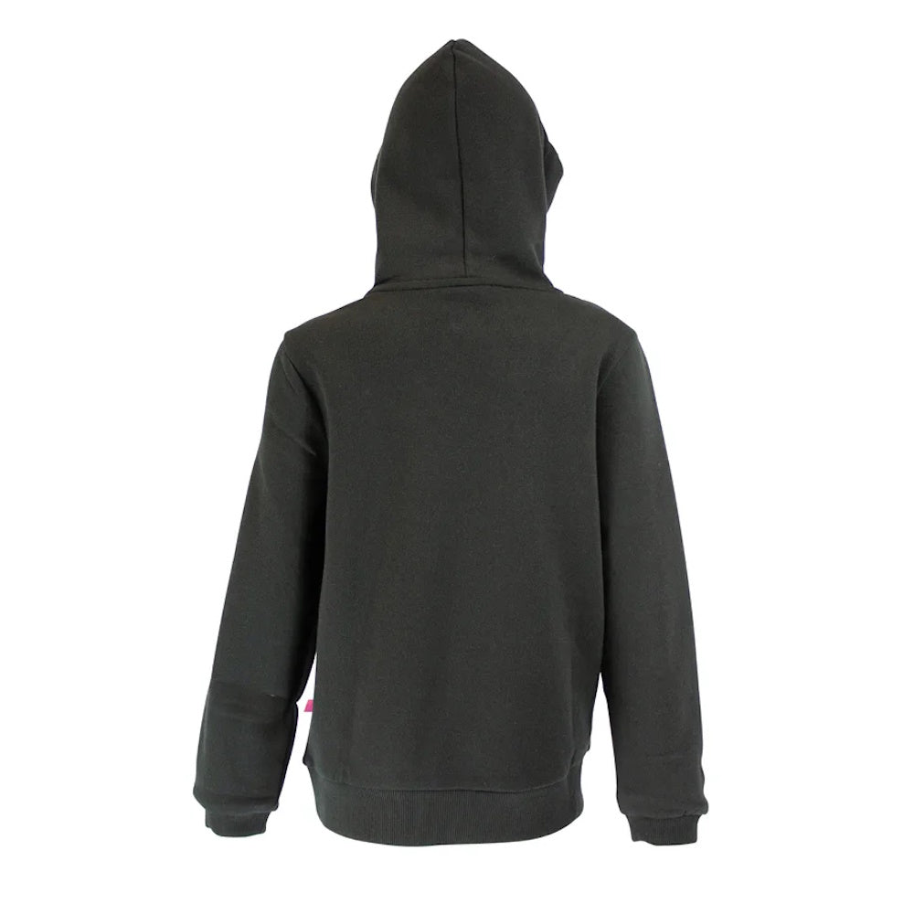 Back of Spika Kids GO Hoodie in Black/Pink