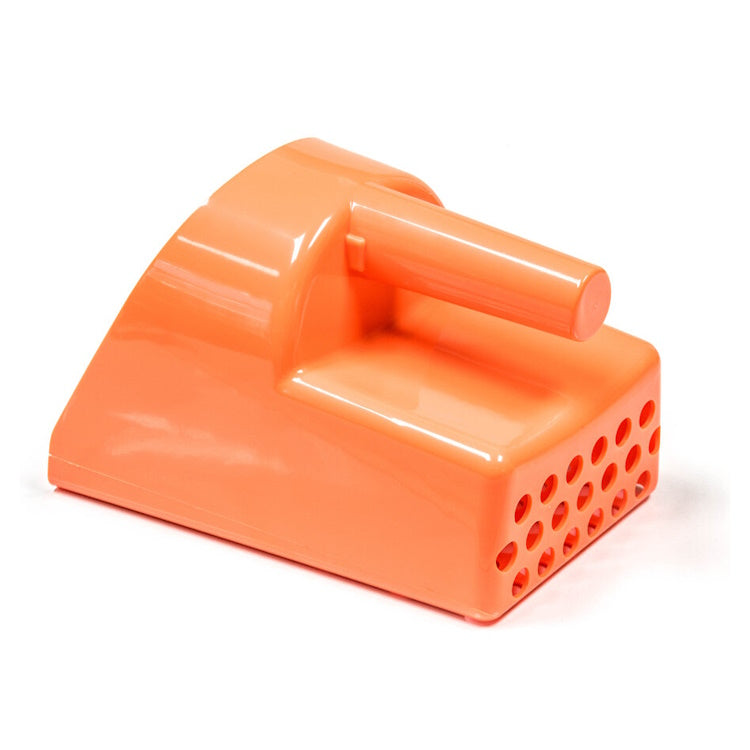 Back view of 8.5 Inch Hand Held Plastic Sand Scoop in Orange
