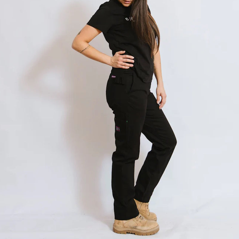 Green Hip Womens Give Cargo Pants in Black