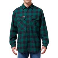 Front view of Hard Yakka Long Sleeve Check Flannelette Shirt in Bottle