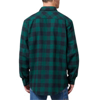 Back view of Hard Yakka Long Sleeve Check Flannelette Shirt in Bottle