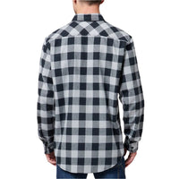 Back of Hard Yakka Long Sleeve Check Flannelette Shirt in Smoke