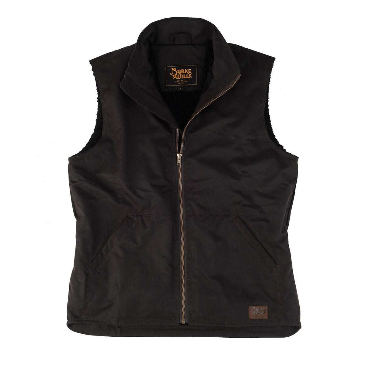 Front of Burke and Wills Mens Stockman Oilskin Vest