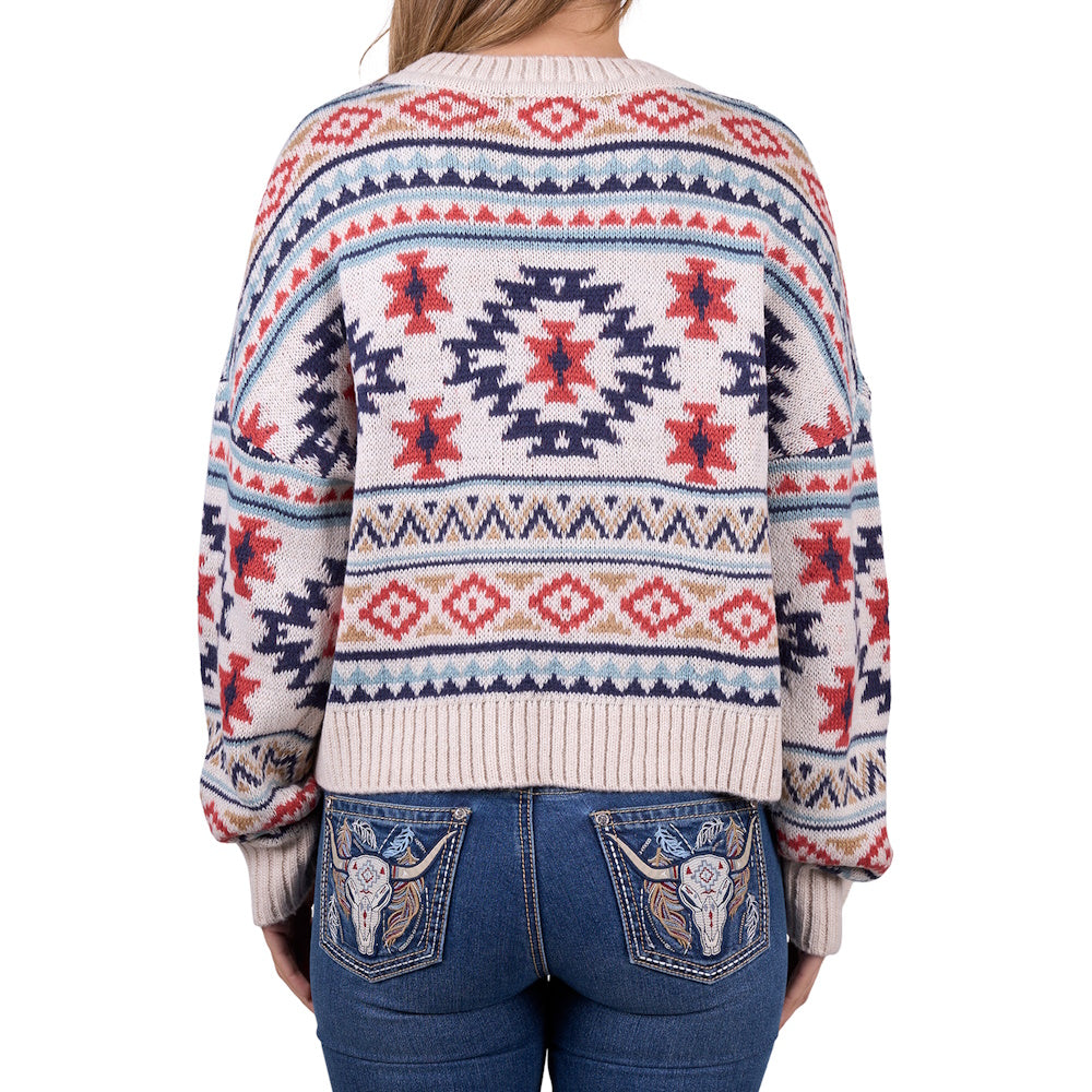 Back of Pure Western Women's Tracy Jumper in Cream