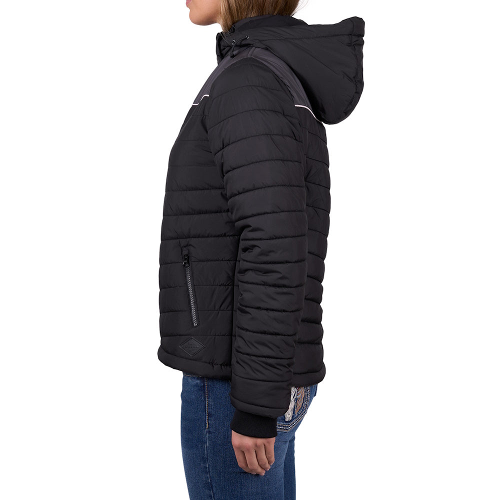 Side view of woman wearing Black Pure Western Sierra Jacket