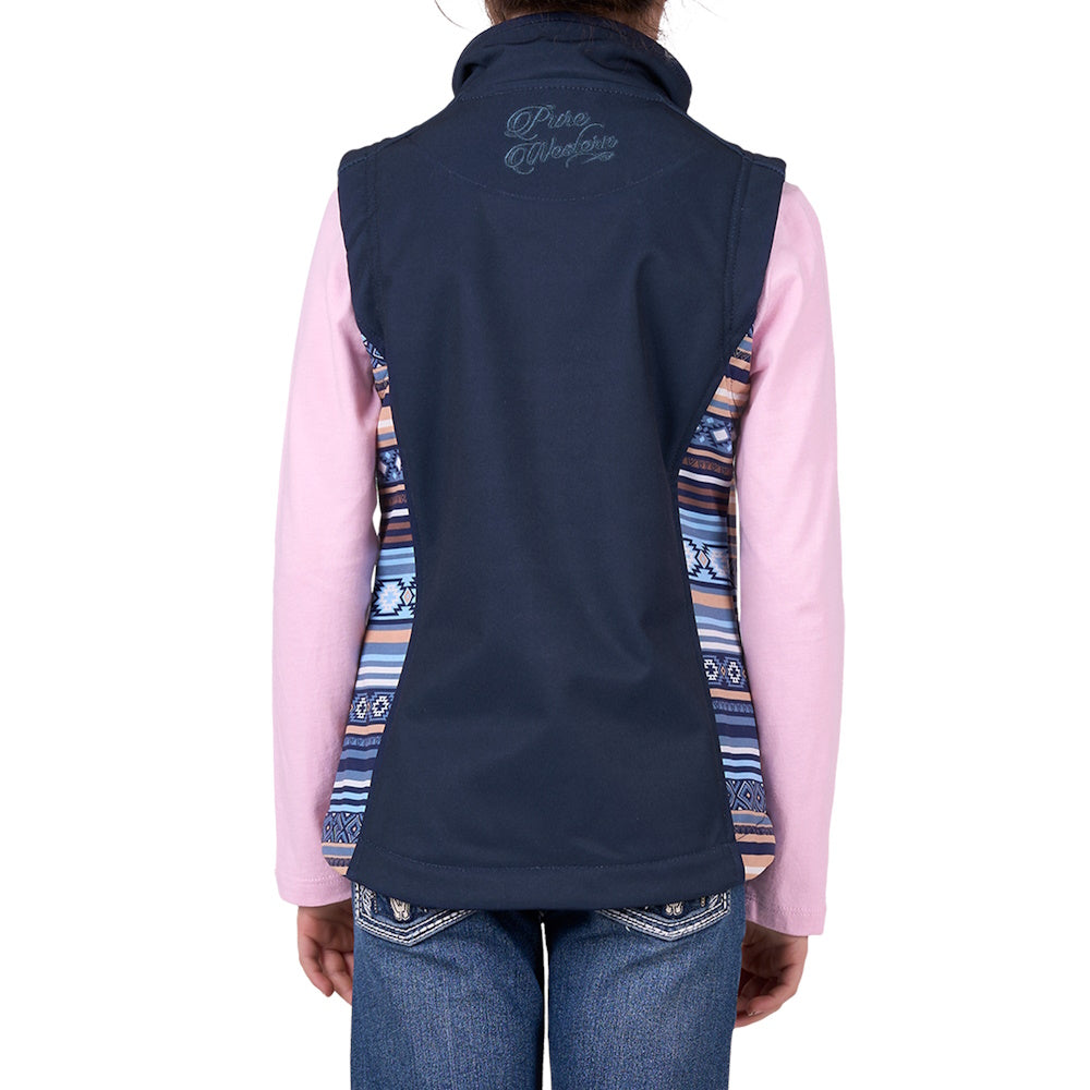 Back of Pure Western Girls Misha Softshell Vest