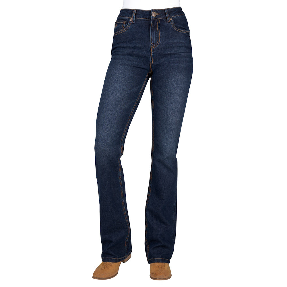 Front of Pure Western Women's Sam High Rise Boot Cut Jeans