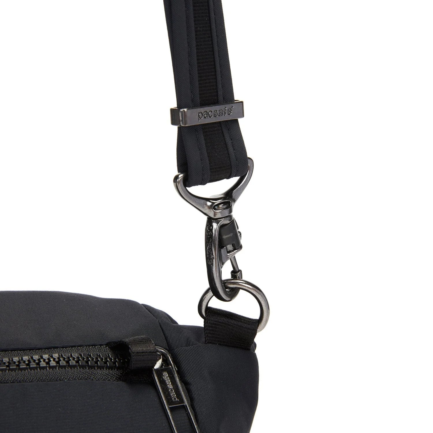 Close up of strap clip