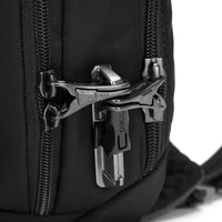 Close up of zip on Pacsafe Vibe 325 Sling Pack