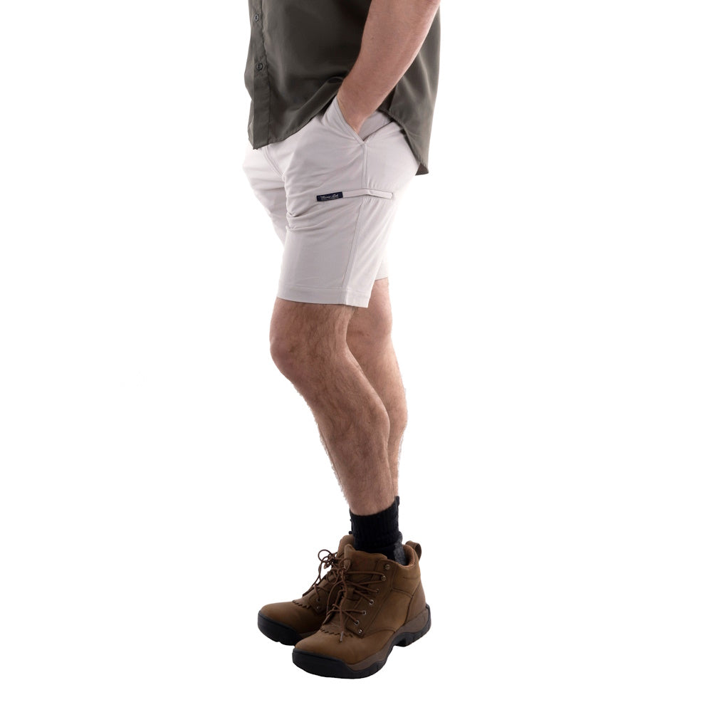 Side of Thomas Cook Mens Walcott Adventure Shorts in Stone
