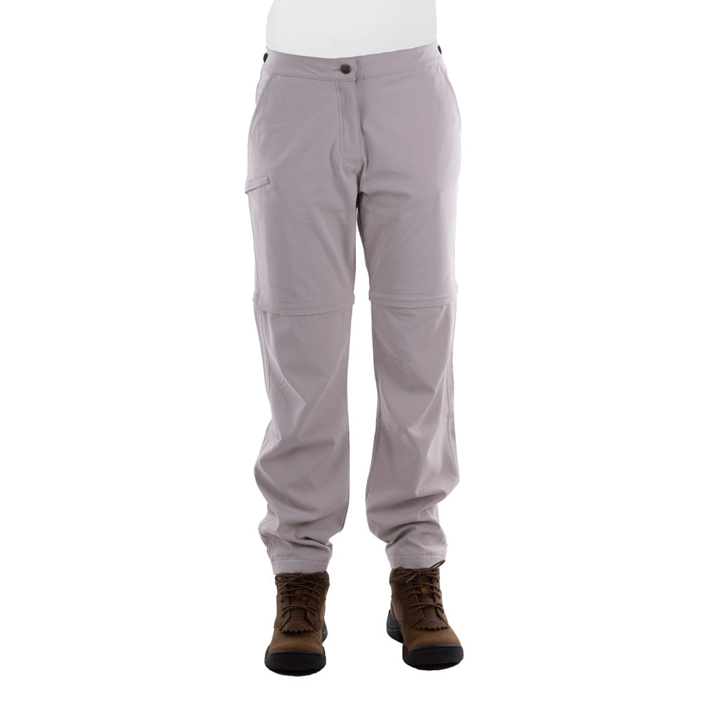 Front of Thomas Cook Womens Kombi Zip Off Adventure Pants in Greystone