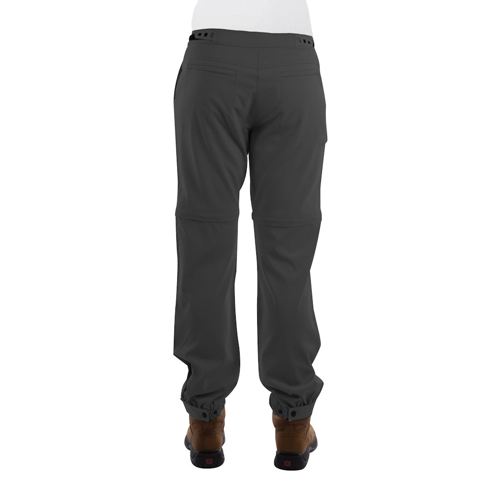 Back of Charcoal Thomas Cook Womens Kombi Zip Off Adventure Pants