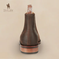 Heel of Thomas Cook Mens Trentham Cushion Tech EEE Fit Boot in Oiled Crazy Horse