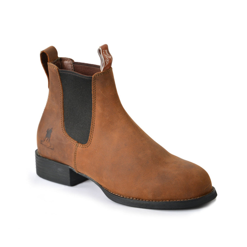 Outside view of Thomas Cook Womens All Rounder Elastic Sided Boot in Crazy Horse