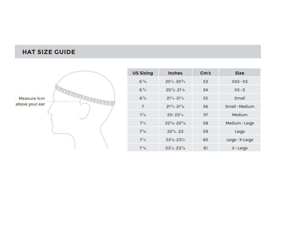 Thomas Cook Hat Size Chart