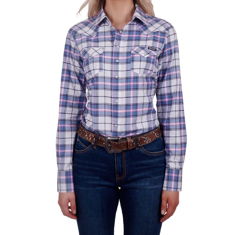 Front of Wrangler® Womens Lucy Western Shirt