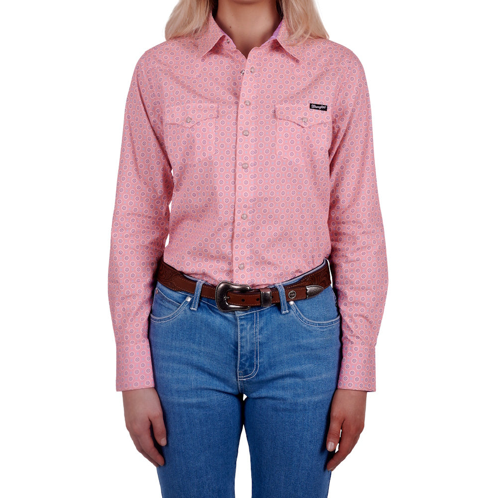 Front of Wrangler® Womens Larisa Western Shirt