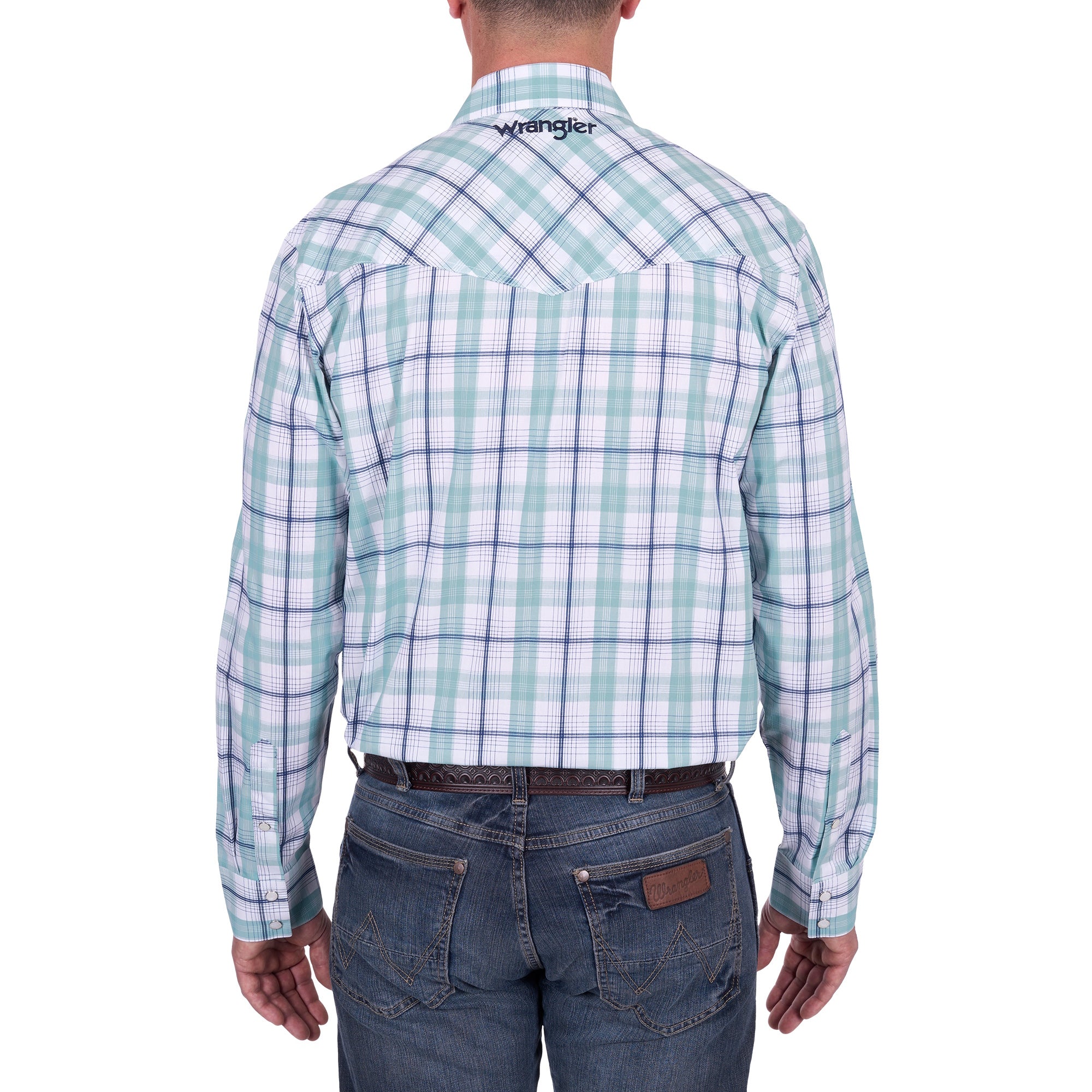 Wrangler® Mens Jacob Check Western Long Sleeve Shirt
