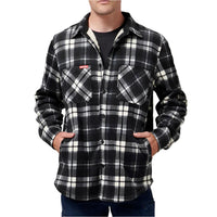 Front of Hard Yakka Sherpa Jacket with Beanie in Tornado