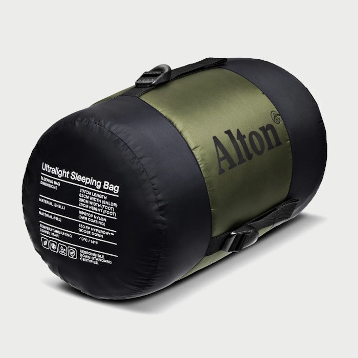 Alton Goods Ultralight Sleeping Bag -10 in compression sack