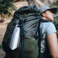 Alton Goods Titanium Trowel on backpack
