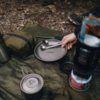 Alton Goods Ultralight Titanium Plate on tarp