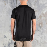 Back of Anthem Mens Performance Short Sleeve Tee in Black