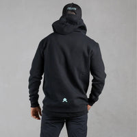 Back of Anthem Mens Workwear Division Hoodie in Black